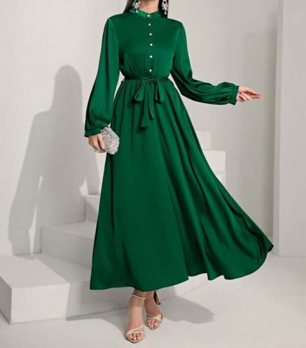 Green Button Maxi Dress