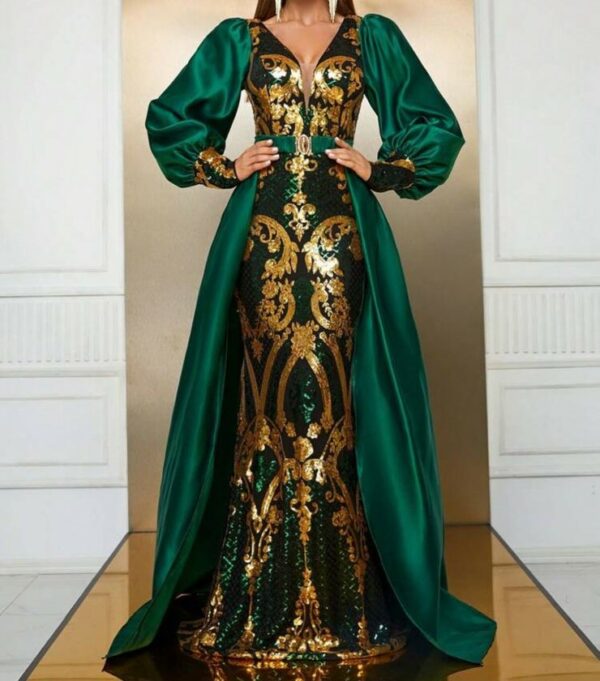 Green Arabian Full Glam Dress
