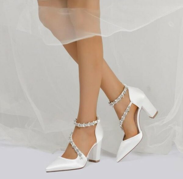 White Block Heel